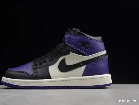 Air Purple' High OG 1 Retro 555088-501 Kids 'Court  555088-501 Kid Jordan 0515
